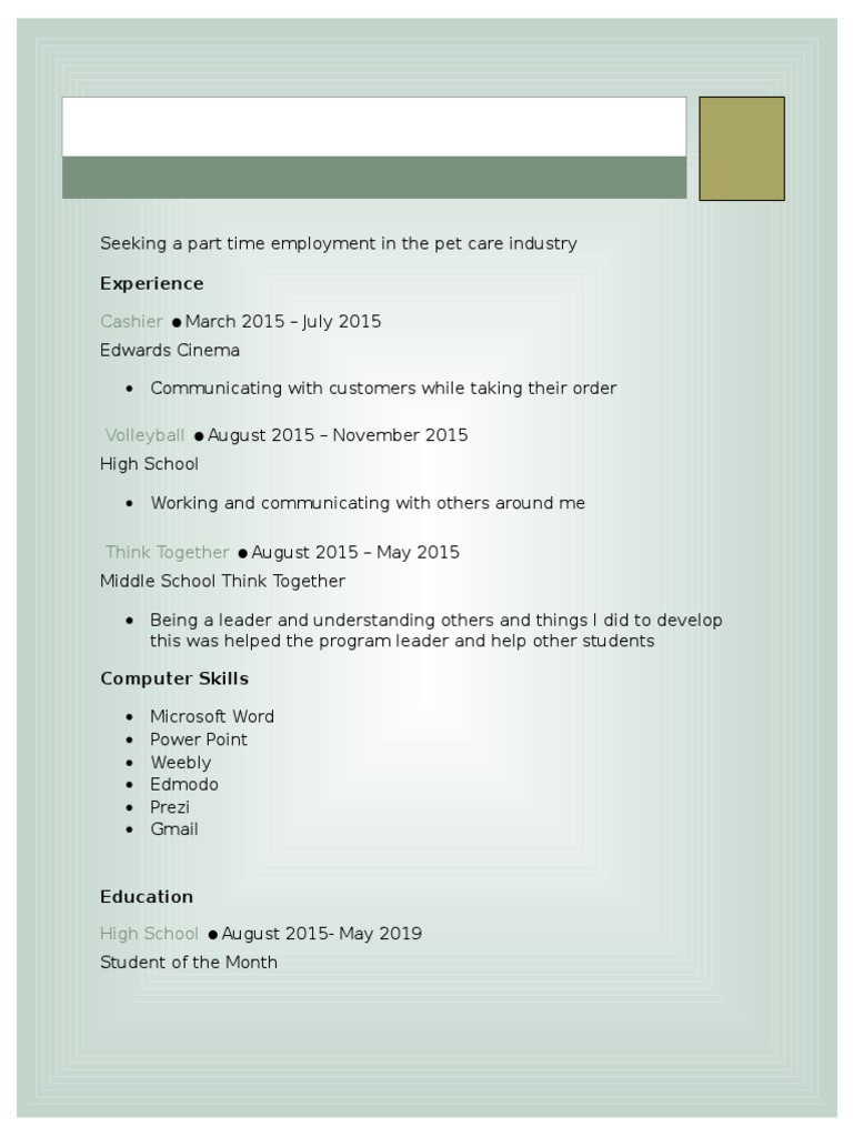Cashier Resume Objective Example | PDF | Business | Self-Improvement