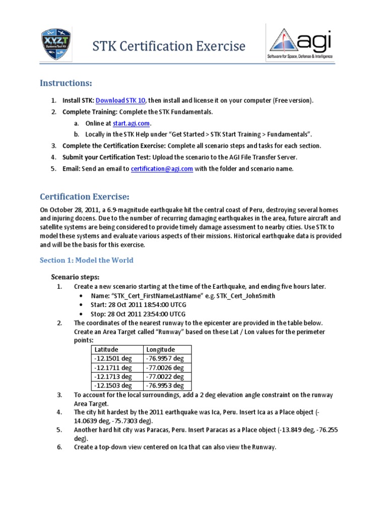 STK Certification Exercise PDF Latitude Computing STK Certification Exercise PDF Latitude Computing