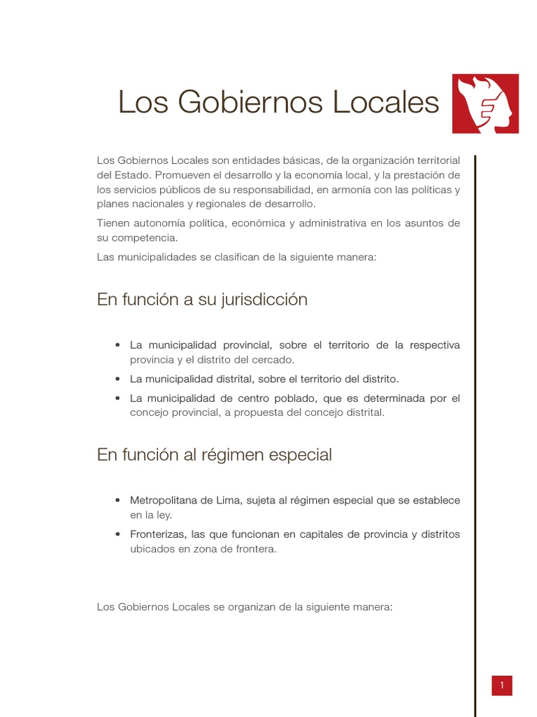 Estructura y funciones de gobiernos locales | PDF | Finanzas y dinero
