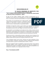 ALEJANDRO TOLEDO SOLICITA PROGRAMAS DE PREVENCIÓN PARA MITIGAR EFECTOS DE SEQUÍAS EN EL SUR DEL PERÚ