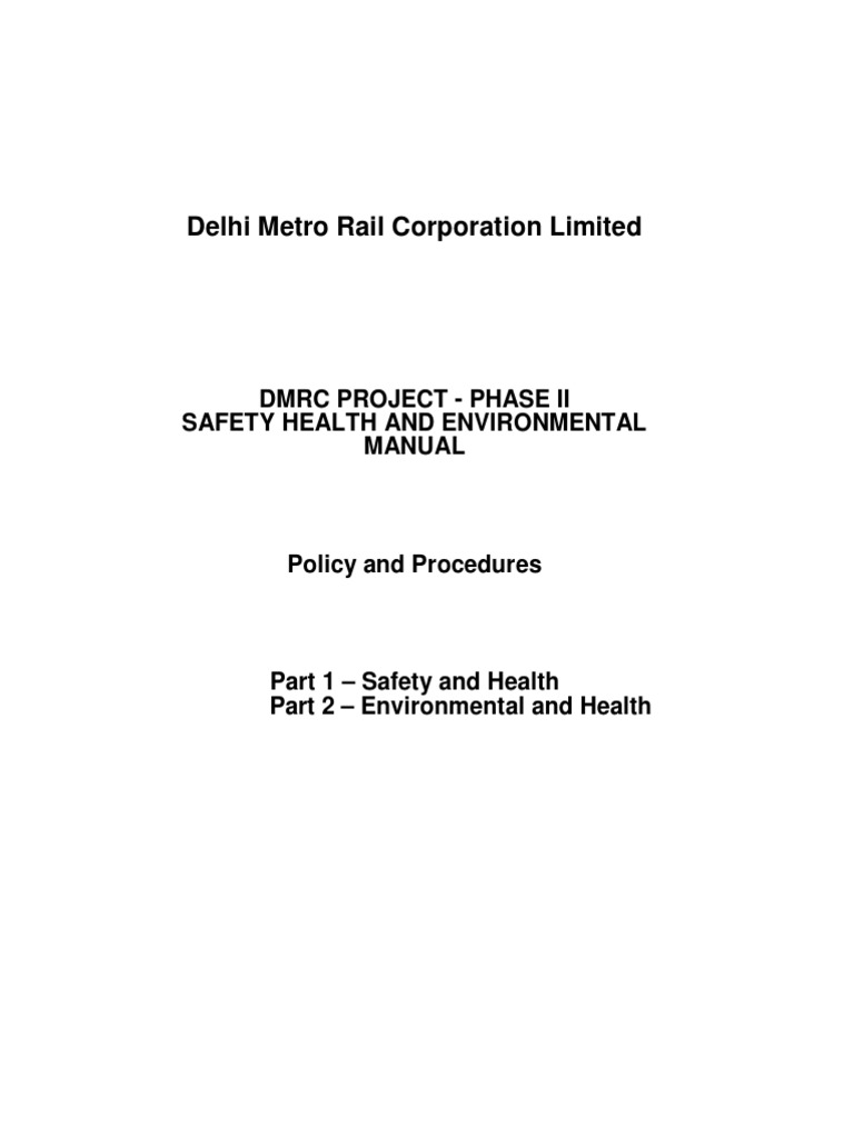 Safety Manual1 Occupational Safety And Health Safety