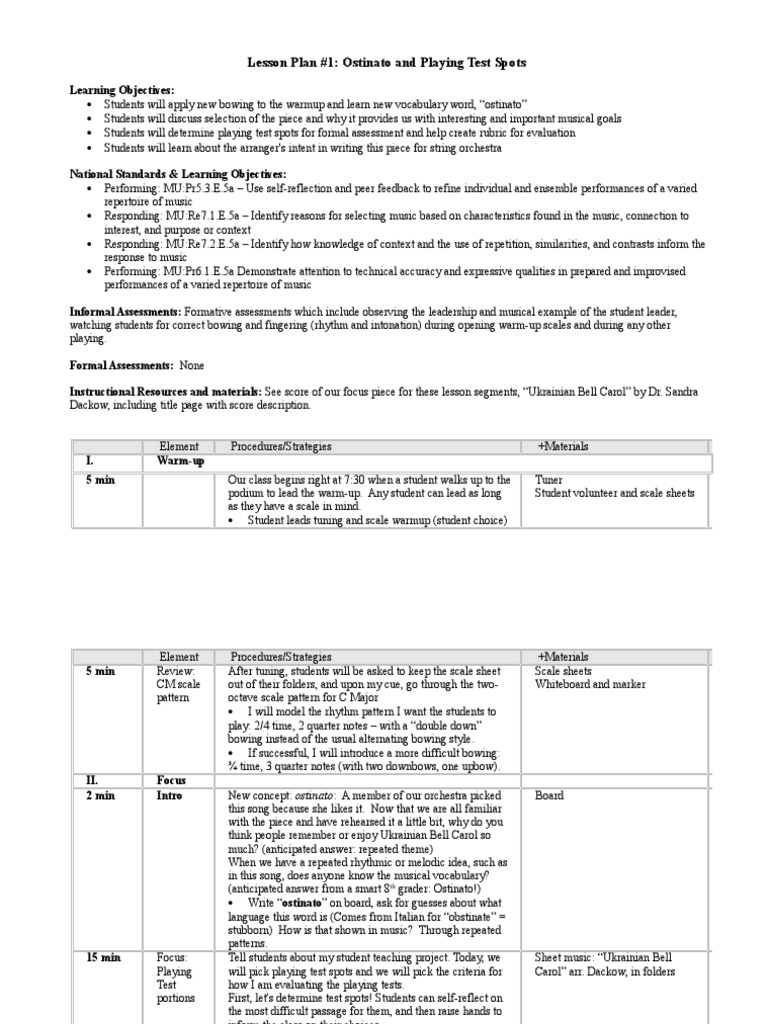Edtpa Task 1 B Lesson Plans Educational Assessment Lesson Plan