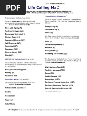 life calling map 2015
