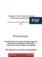 Lecture 1 Productivity Measurement