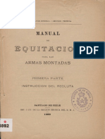 Manual de Equitación para Las Armas Montadas. 1ra. Parte. (1899)