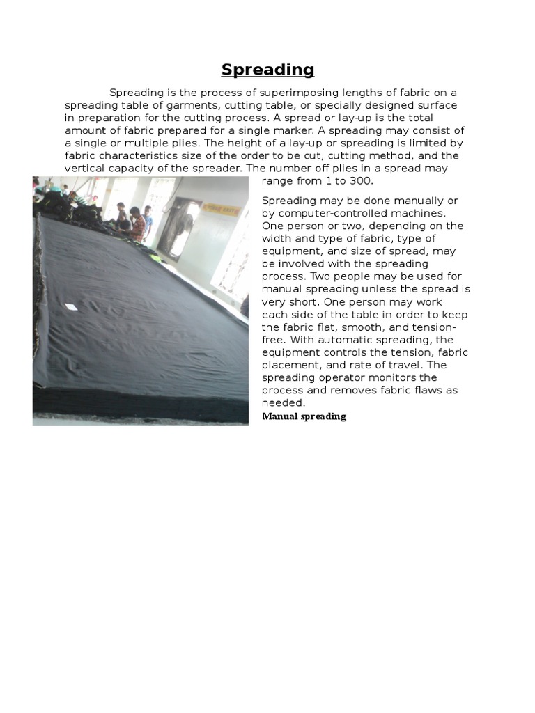 An InDepth Explanation of the Fabric Spreading Process PDF