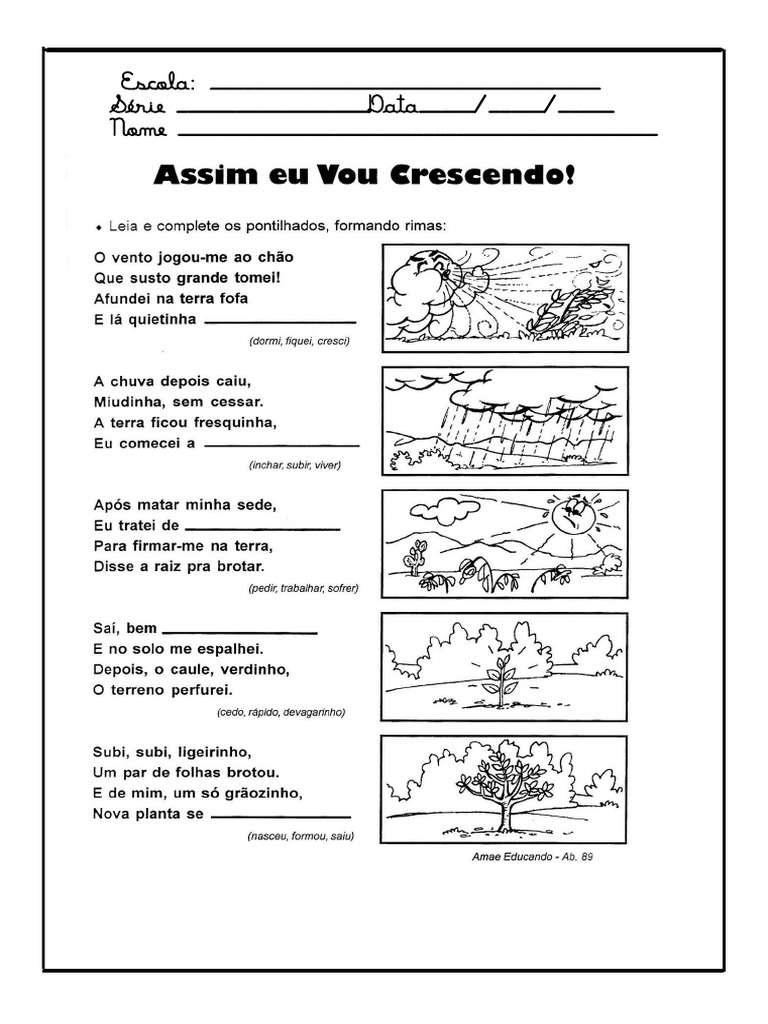 Texto Com Ar, Er, Ir, Or Ur