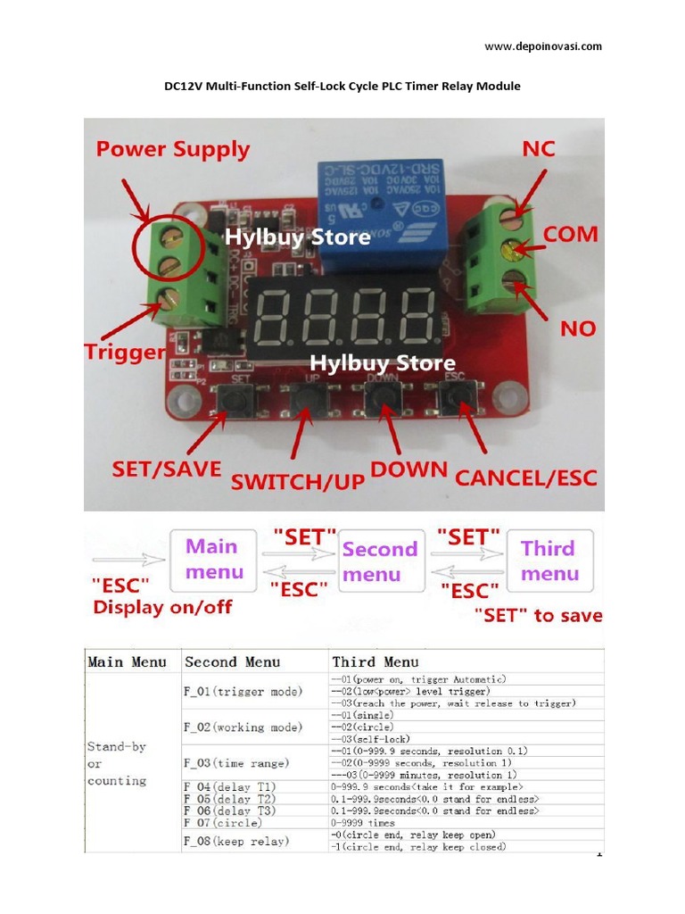 Tutorial Modul Digitaltimer Relay Multi | PDF