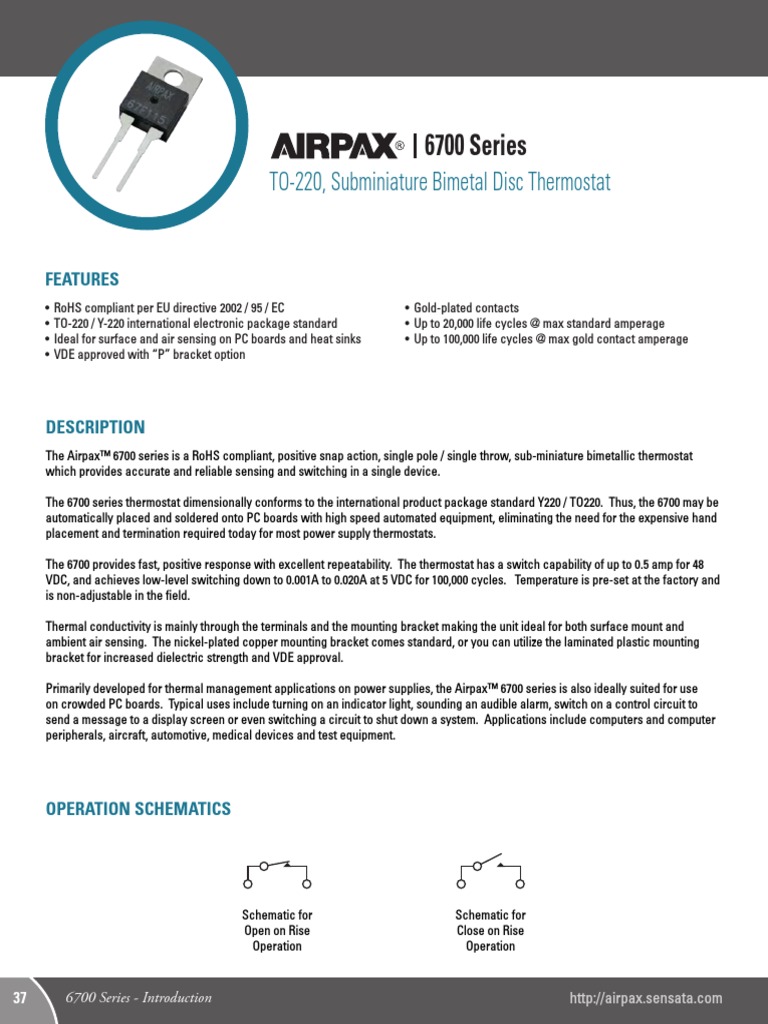 airpax 6700 | Printed Circuit Board | Thermostat