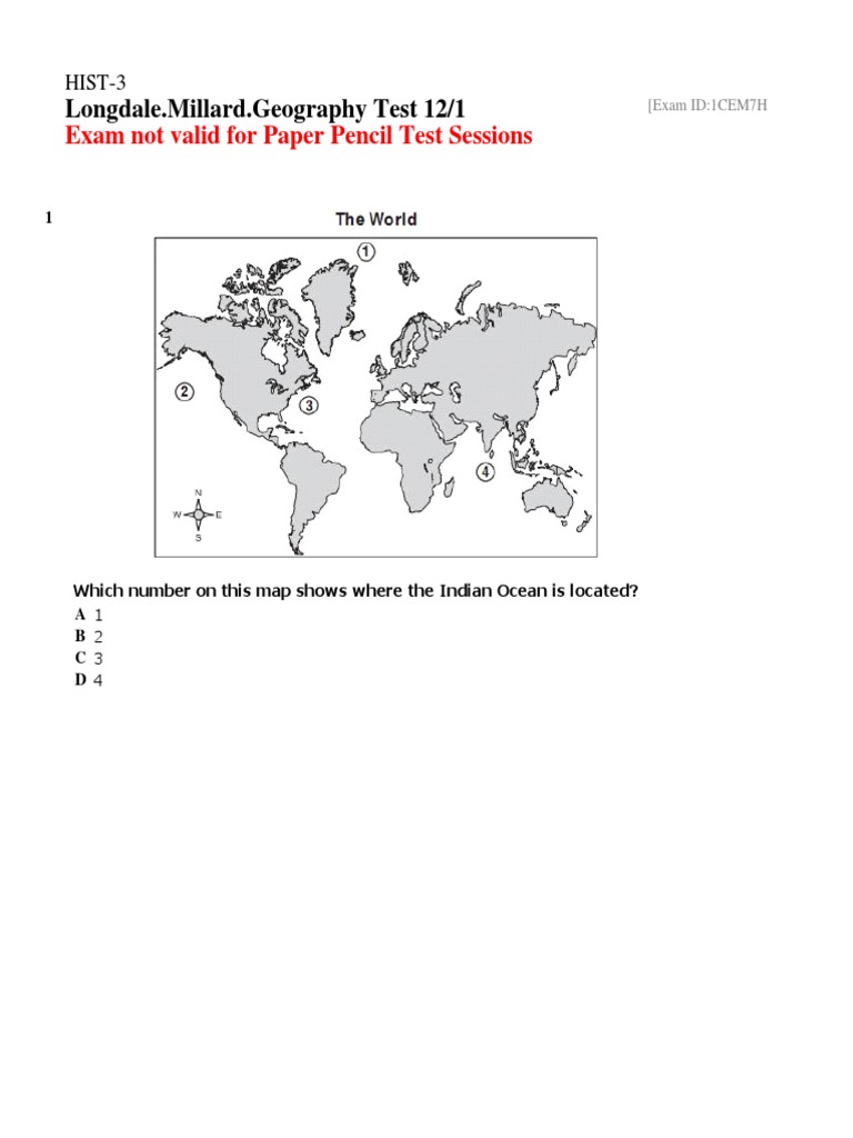 Geography Test Questions and Answers | PDF | Travel