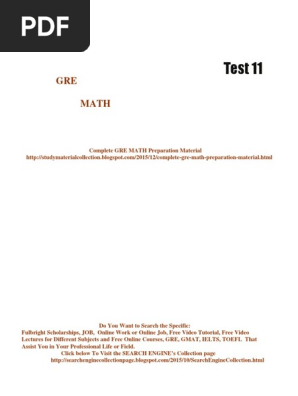GRE Math Practice Test 11