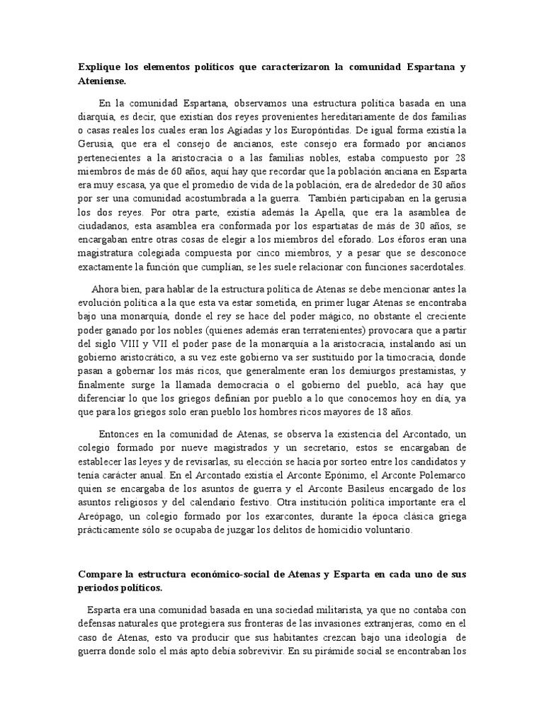 Atenas y Esparta | PDF | Esparta | Antigua Grecia