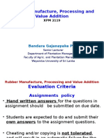 Contact Session Slides Rubber Manufacture, Processing and Value Addition - 2015