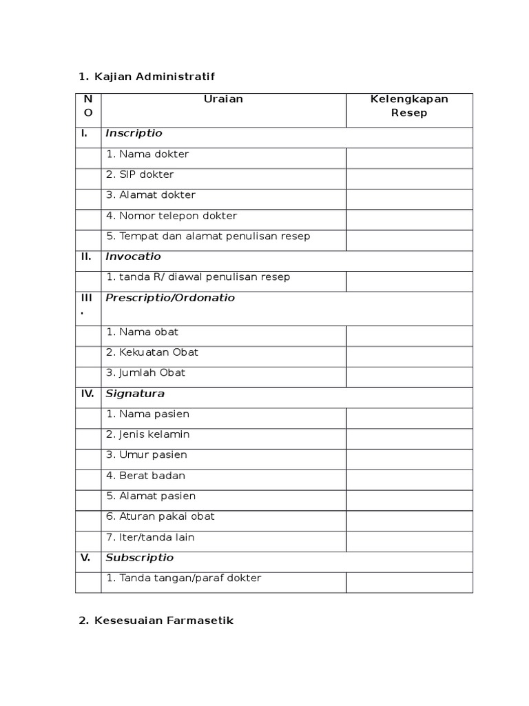 Format Skrining Resep farmasi laporan resep Format Skrining Resep farmasi laporan resep