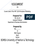 Assignment: BGMEA University of Fashion & Technology