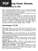 Cascading Style Sheets: Introduction To CSS