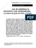 Julián Zícari. Los Planes de Ajuste de Perón y Frondizi. Realidad Económica. Abril-Mayo 2015