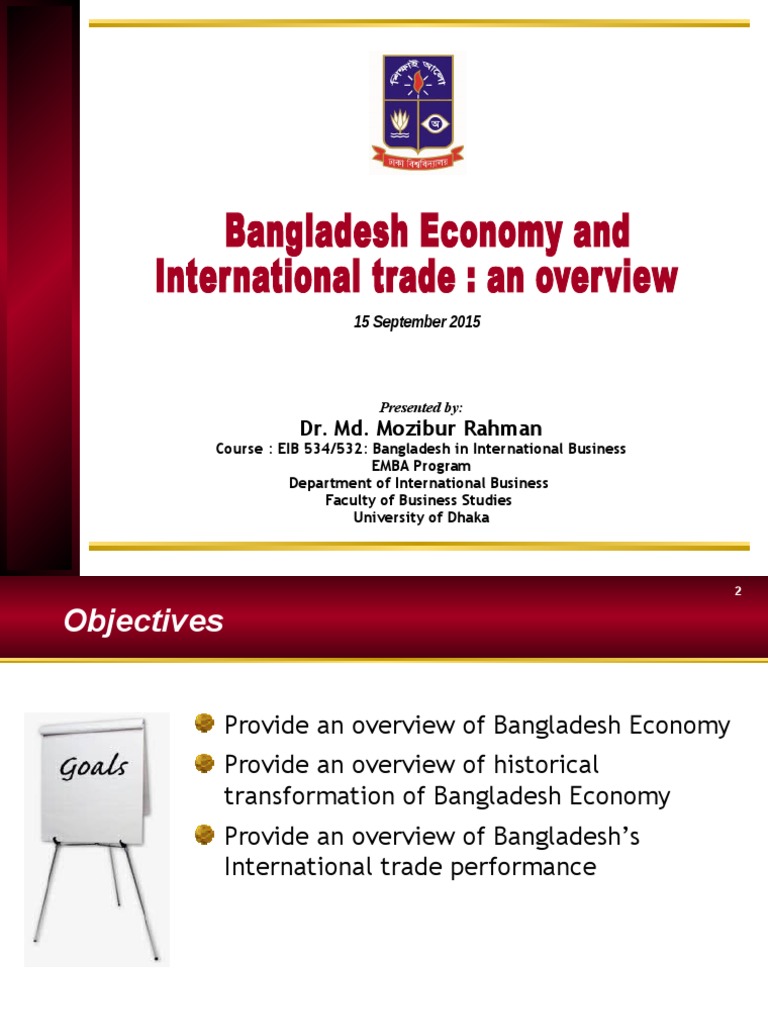 1. Bangladesh Economy and International Trade -An Overview _final ...