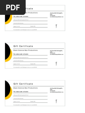 gift certificate