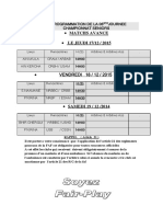 Programmation de La 06emejournee Championnat Seniors