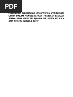 Download Pengaruh Efektifitas Kompetensi Pedagogik Guru Dalam Meningkatkan Prestasi Belajar Siswa Pada Mata Pelajaran Ipa Siswa Kelas x Smp Negeri 7 Banda Aceh by Rio Satria SN293625195 doc pdf
