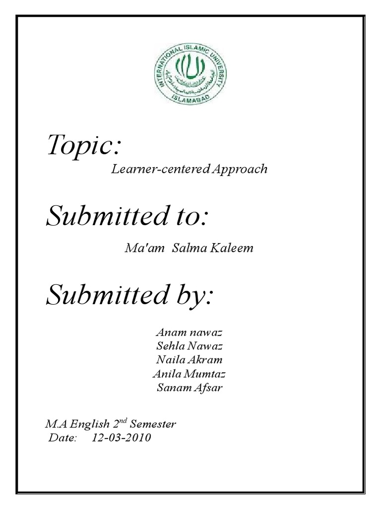 Learner centered approach thesis image