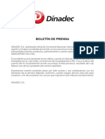 Boletín de Prensa Dinadec