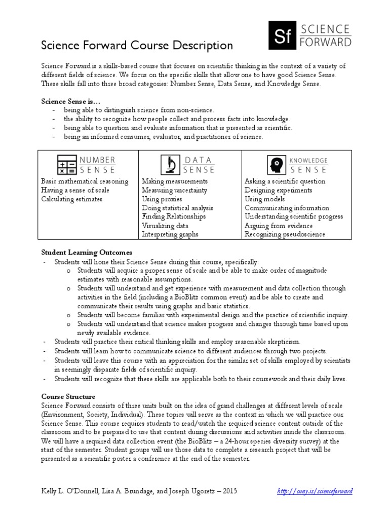 Science Forward Course Overview | PDF | Scientific Method | Science