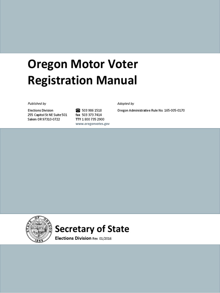 Oregon Motor Voter Registration Guide | PDF | Finance & Money ...