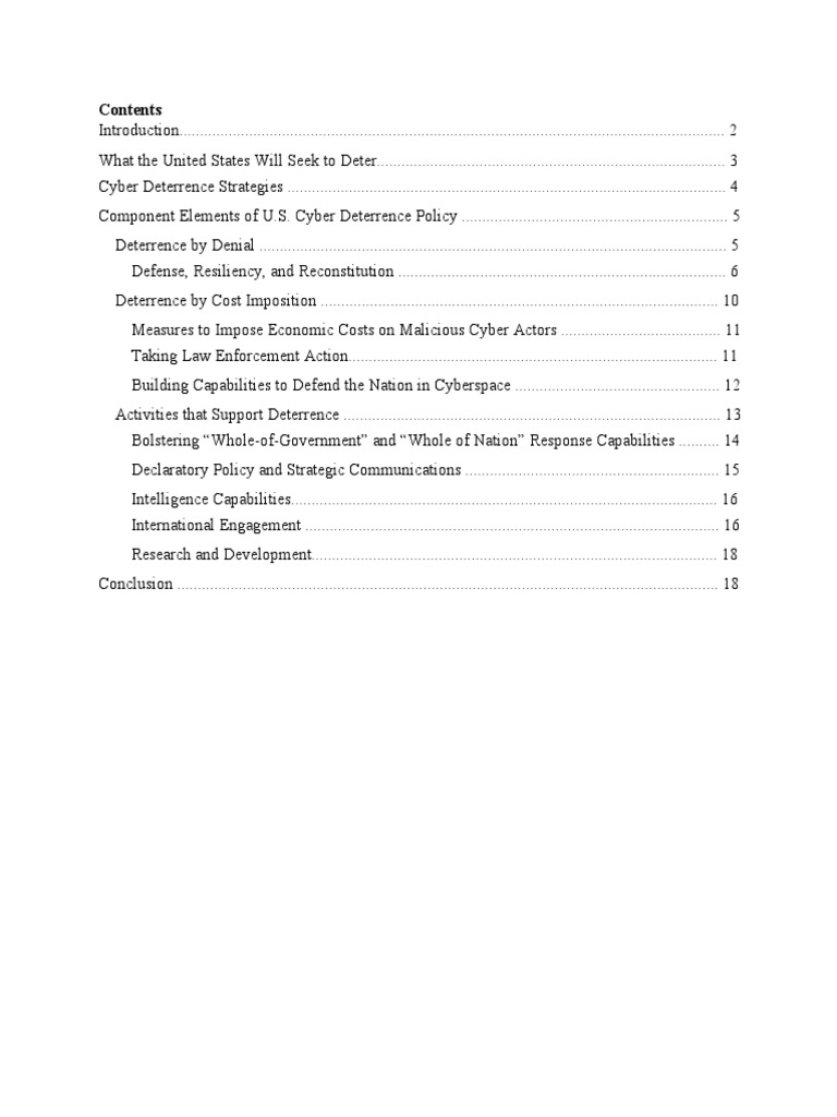 U.S. Cyber Deterrence Strategies Explained | PDF | Computer Security ...