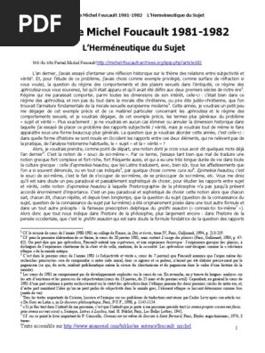 Foucault Hermeneutique Du Sujet | PDF | Socrate | Moralité