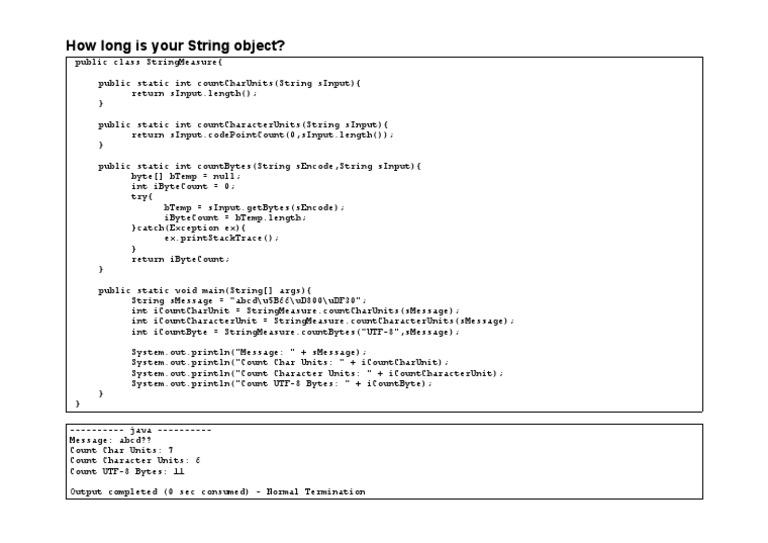 Measure String Length in Java | PDF
