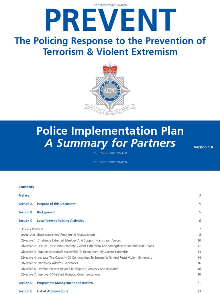 The Policing Response To The Prevention of Terrorism and Violent ...