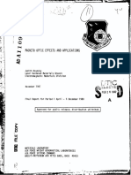 Magneto-Optic Effects and Applications