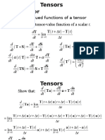 Part C Tensor Calculus: Let T T (T) Be A Tensor-Value Function of A Scalar T. 2C1 Tensor-Valued Functions of A Tensor