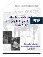 Análise Comparativa de Duas Traduções de Tropic of Cancer De