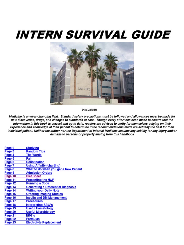 Intern Survival Guide 2012 2013 PDF Medical Specialties Medicine