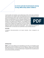 A Study On Stress Level and Job Involvement Among Professionals Serving Differently-Abled Children