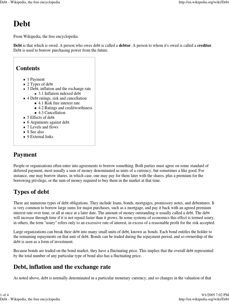 Debt Pdf Debt Interest