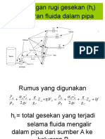 Perhitungan rugi gesekan pada bentuk aliran fluida.ppt