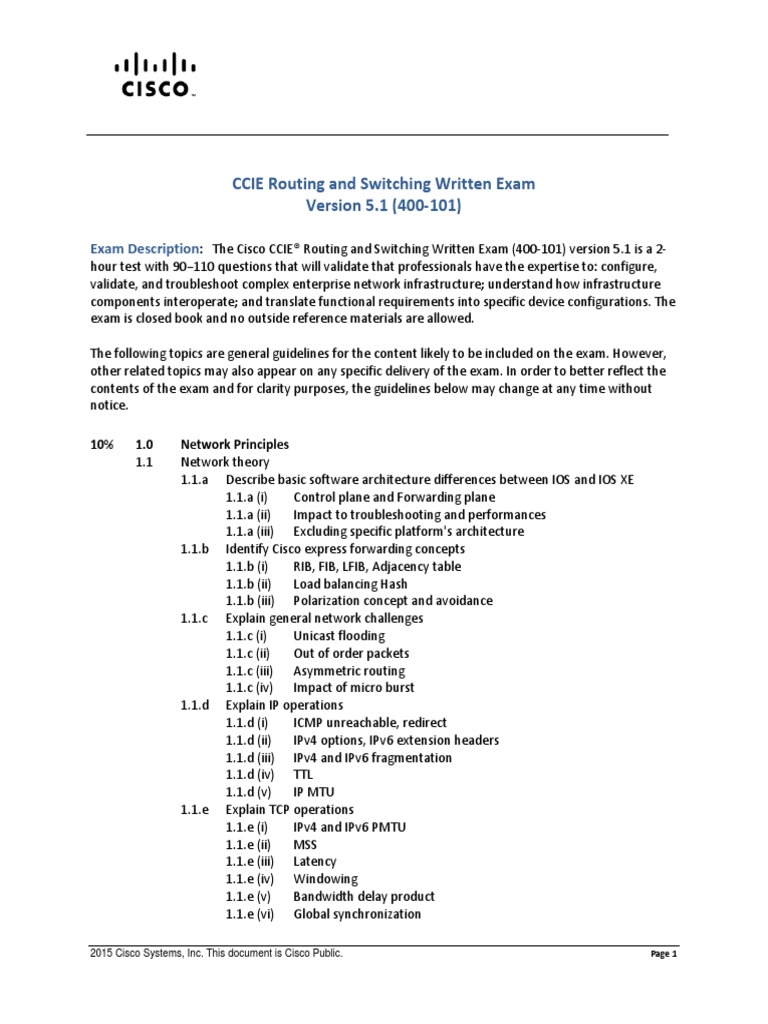 CCIE Routing and Switching Written Exam Version 5.1 (400 101) PDF I
