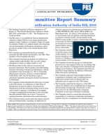 SCR Summary UID Bill, 2010