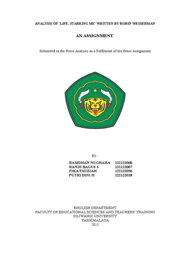 An Assignment: Submitted To The Prose Analysis As A Fulfilment of The ...