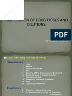 Calculation of Drug Doses and Dilutions: DR - Dhaval.S.Patel