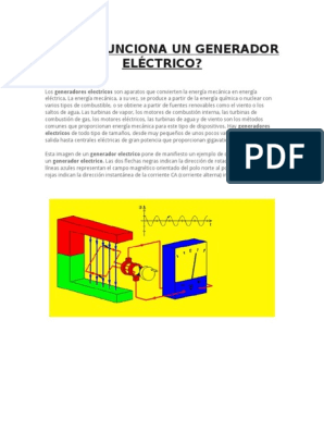 En segundo lugar demostración trabajador Cómo Funciona Un Generador Eléctrico | PDF | Inductor | Generador eléctrico