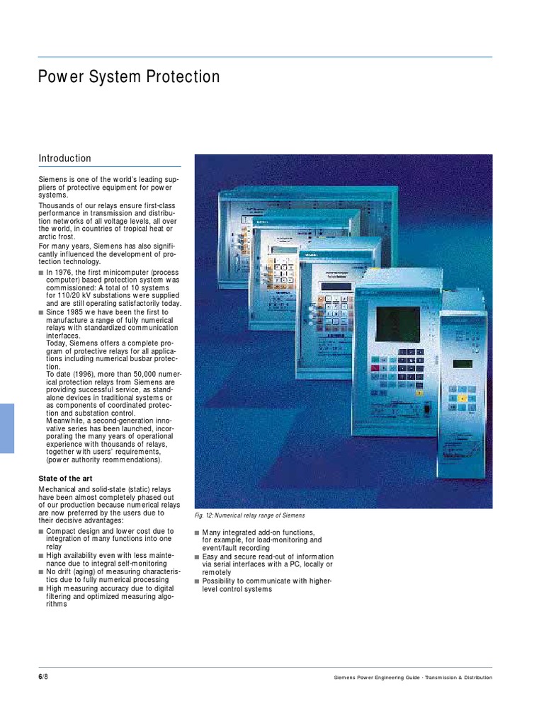 Power System Protection - Siemens Power Engineering Guide | PDF | Power ...