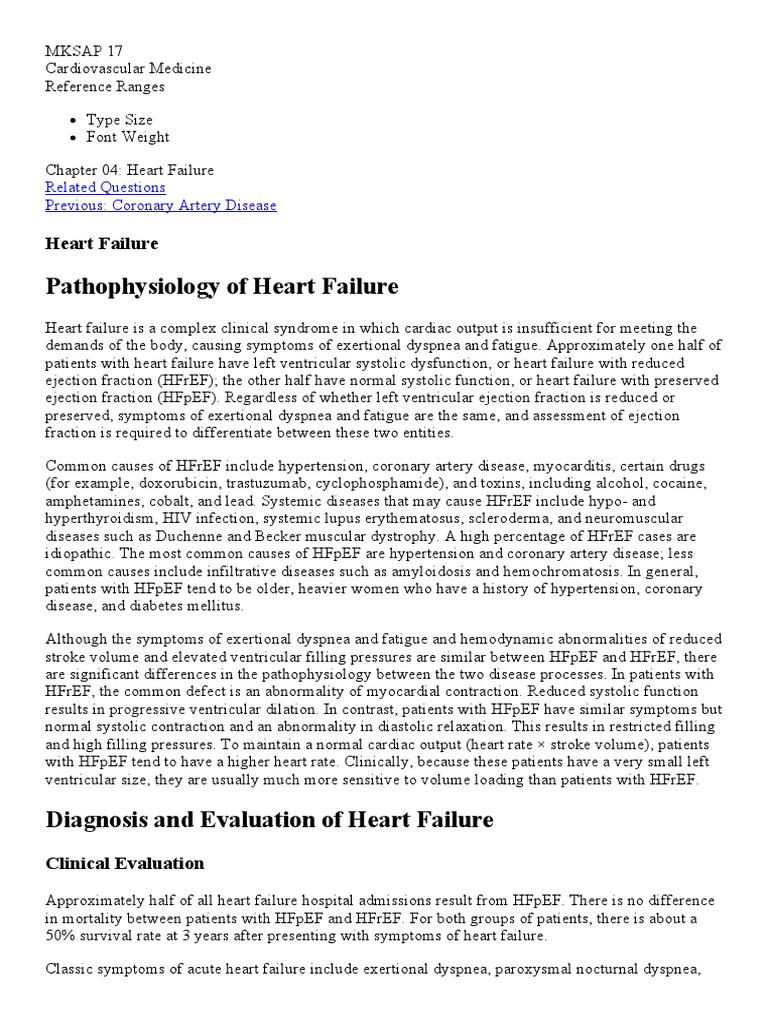 Heart Failure Overview and Diagnosis | PDF | Heart Failure | Myocardial ...