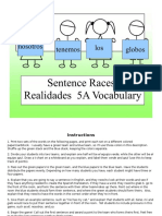 SP 1 - CH 5a - Sentence Race Game Vocabulary