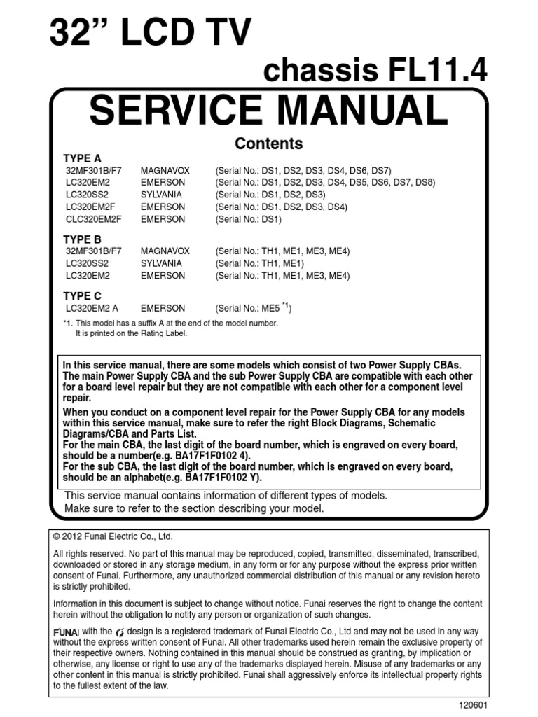 Emerson Lc320em2 MAGNAVOX 32MF301B Chassis Fl11.4 | Soldering