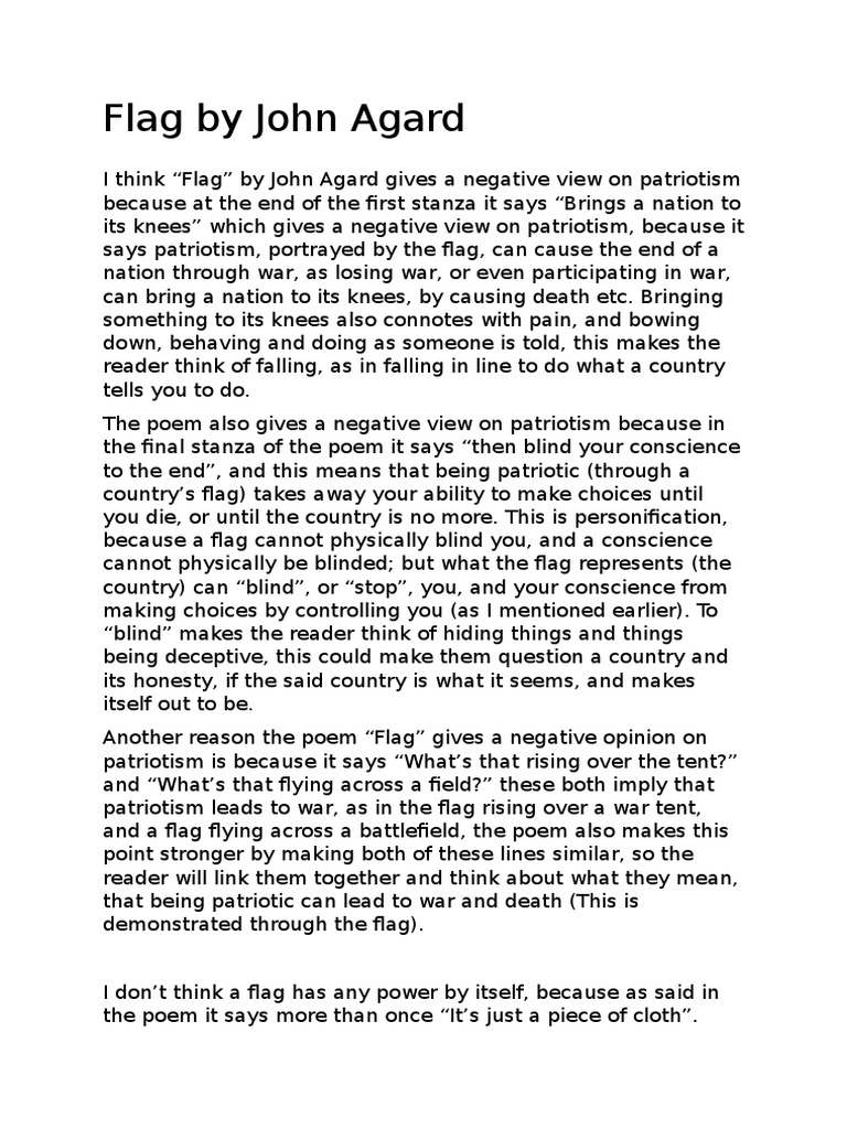The poem flag written by john agard essay image